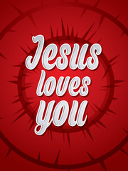 Jesus loves you text graphic ,Vector
