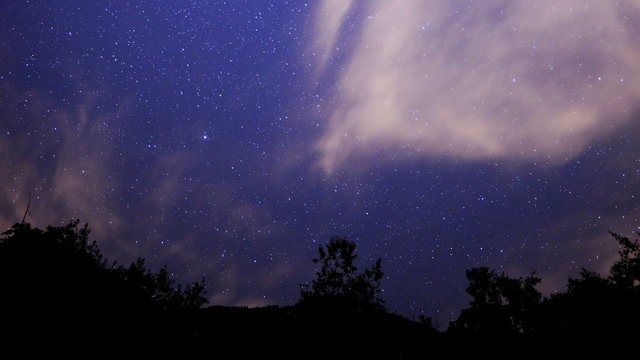 Starry Sky 08 Pan R Milky Way Time Lapse in Forest