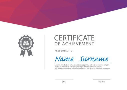 Modern Certificate Template ,diploma Layout