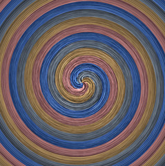 Conceptual shot of differently colored brushed metal surfaces with vortex effect