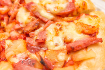 Close up view of fresh and very tasty pizza