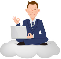 ビジネスマン　クラウド