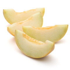 melon slices isolated on white background cutout