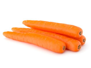 Sweet raw carrot tuber isolated on white background cutout