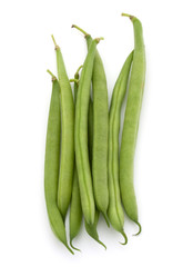Green beans handful isolated on white background cutout