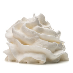 Whipped cream swirl  isolated on white background cutout