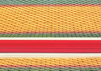new roof tiles of Thai temple