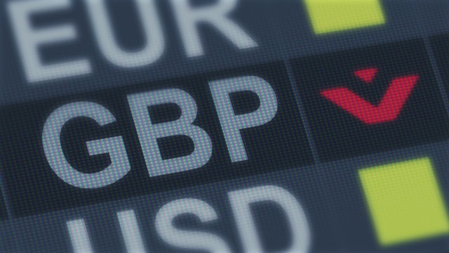 British pound falling. World exchange market default. Global financial crisis