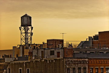Sunset from the Brooklyn rooftops - obrazy, fototapety, plakaty