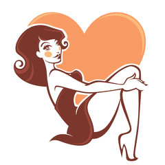 sexy pinup girl and big heart
