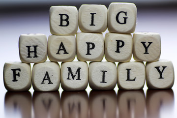 text family letter cube