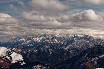 Fototapeta na wymiar Totes Gebirge panorama from Hoellengebirge, Austria