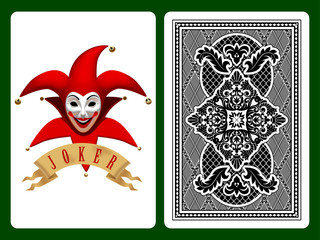 Red Joker playing card - obrazy, fototapety, plakaty