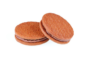 Two cookies isolated on white