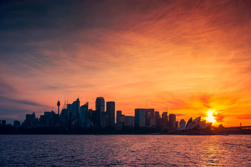 Obraz premium Sydney city skyline silhouette