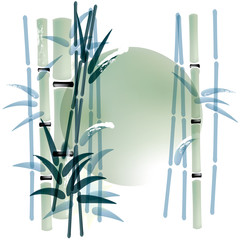 Naklejki  Atrament lub akwarela malowane bambusowe tło