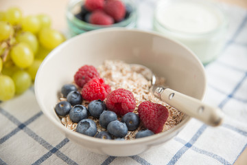 Joghurt mit Müsli und Früchten