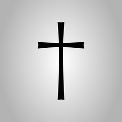 Black Christian cross, vector