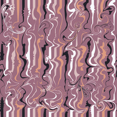 Seamless vector background with stripes and squiggles. Print. Cloth design, wallpaper.