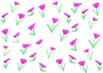 hand draw flower on the white background