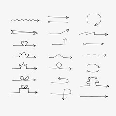 Hand drawn vector arrow collection