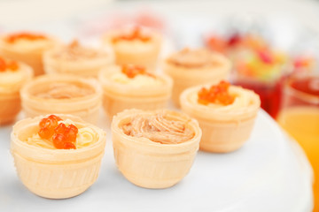 Set of cold snacks, closeup