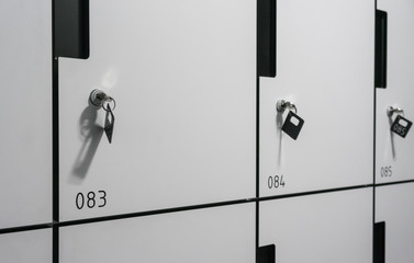 row of locker box - stainless steel