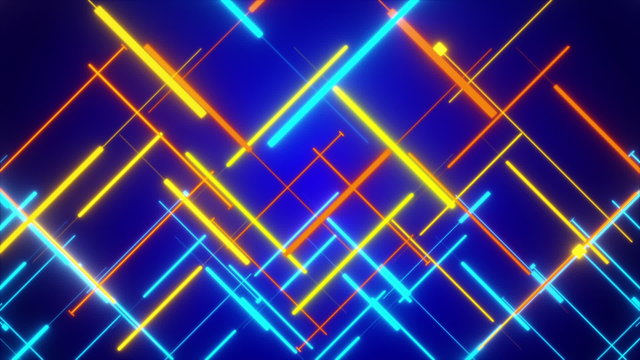 blue abstract background, moving blue and gold line, loop
