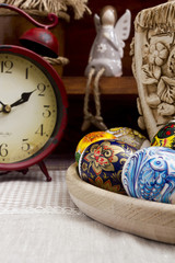 Mix of beautiful Easter colored eggs