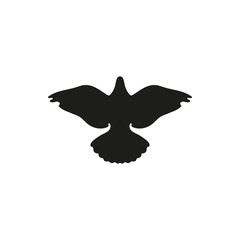 Simple black dove pigeon silhouette icon grove up 