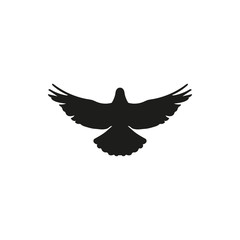 flying bird silhouette on white background style