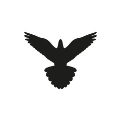 Obraz premium Simple black bird isolated style, logo
