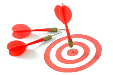 Red dart on target