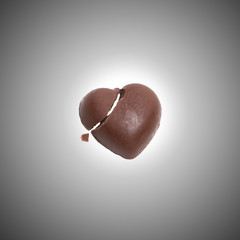 Broken Chocolate heart candy