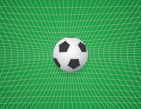 Football / Soccer Ball In Net. Vector Illustration