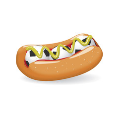 Football / Soccer Ball in Hot-dog. Concept Art Vector Illustration