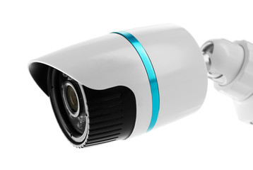 Security CCTV camera isolated on white