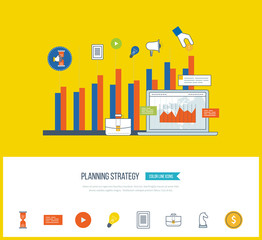 Fototapeta premium Planning strategy concept. Investment growth. 