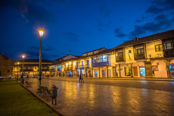 Plaza de Armas in historic center of Cusco, Peru