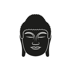 Simple black Buddha face style icon