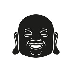 Head of Buddha. Vector illustration isolated on white