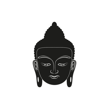 recommend clip art: Head of Buddha. Vector illustration isolated on white