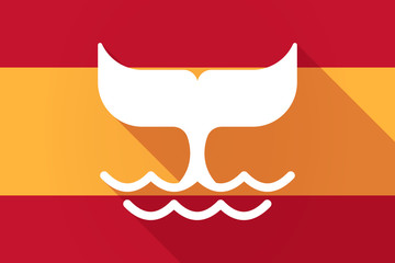 Spain  long shadow flag with a whale tail