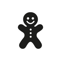 Gingerbread man icon on white background