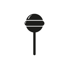 vector simple black style round lollipop