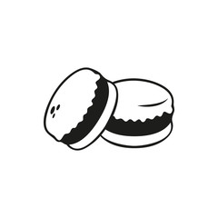 Black vector simple macarons icon isolated
