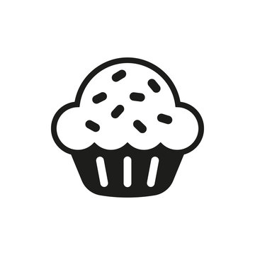 Sweet cupcake Icon Vector design on white