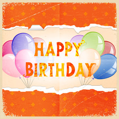 Vintage card with colorful balls on retro background. Vector ill © Oleksandr Rozhkov