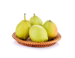 Pears fruit on white background
