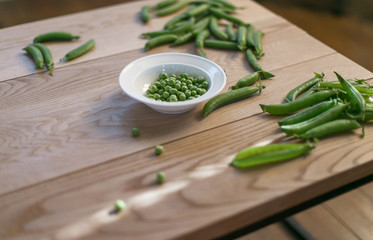 still life with peas